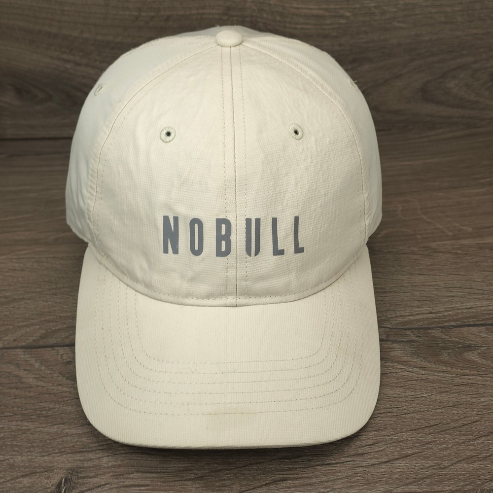 NOBULL Hat Cap Mens Strap Back Beige Training Fitness Gym Workout Performance